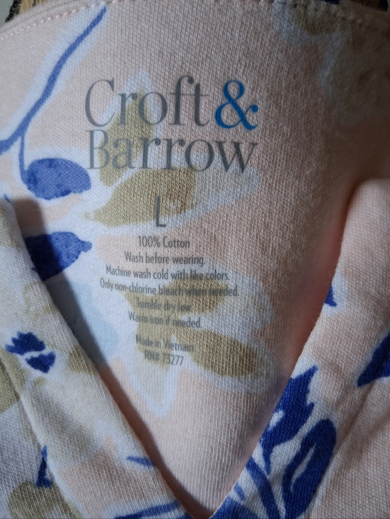 croft & barrow Tops - Peach Background Floral Motif Blouse